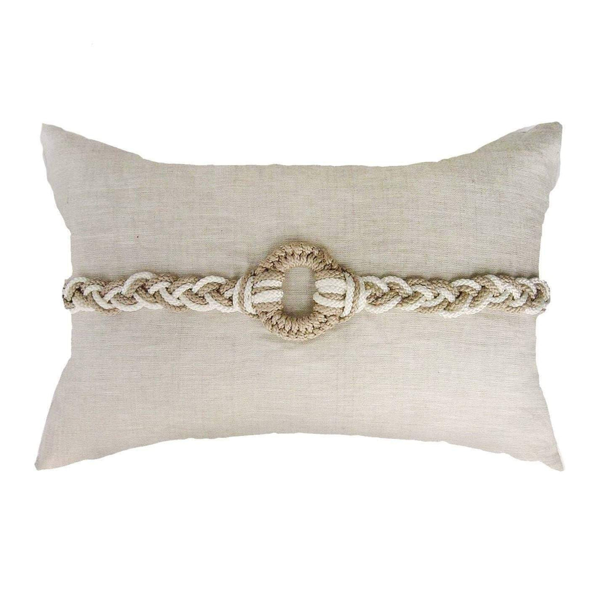 Knot Rope Beige Cream Lumber Cushion 35 x 53 cm-abc