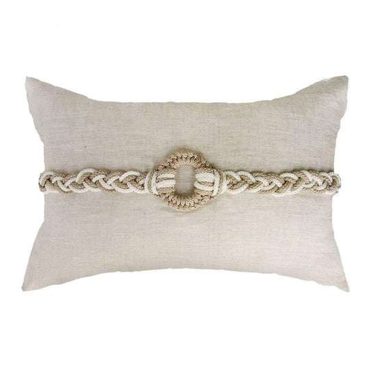 Knot Rope Beige Cream Lumber Cushion 35 x 53 cm-abc