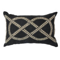 Dot Chain Knot Black Lumber Cushion 35 x 53 cm-abc