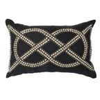 Dot Chain Knot Black Lumber Cushion 35 x 53 cm-abc