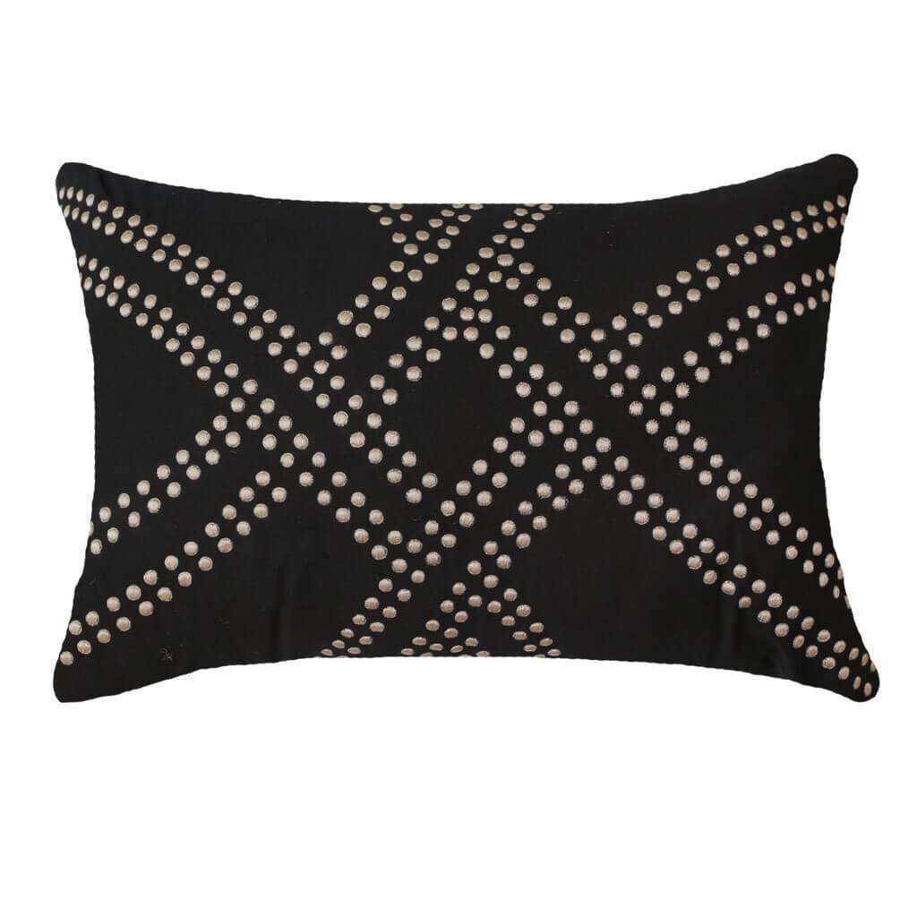 Dot Polar Black Lumber Cushion 35 x 53 cm-abc