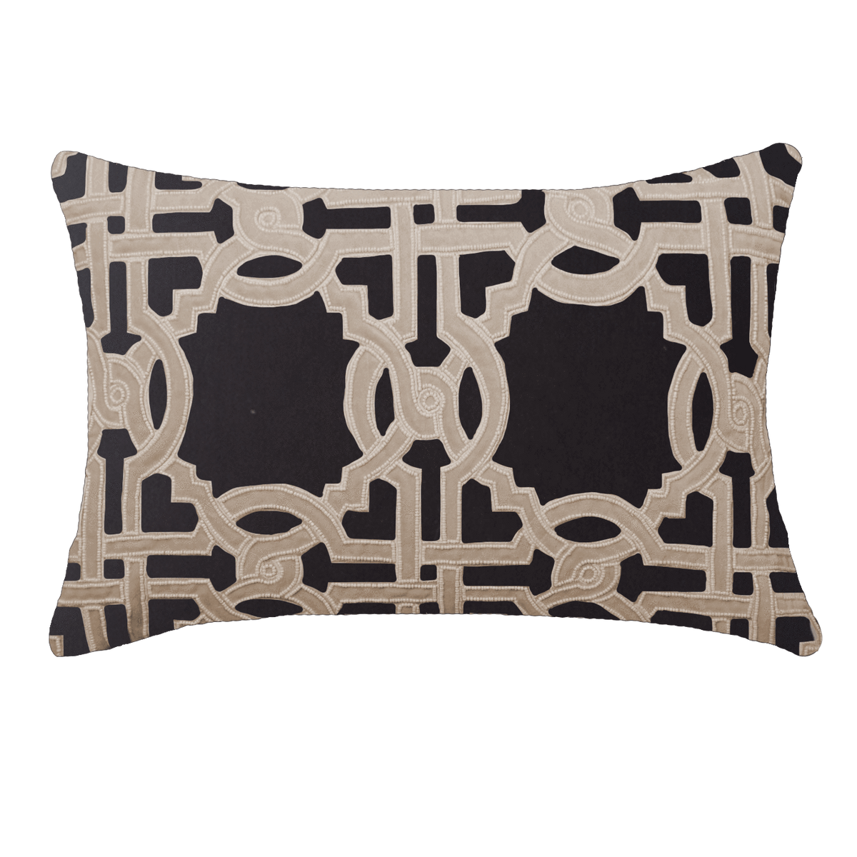 Intertwined Black Lumber  Cushion-abc