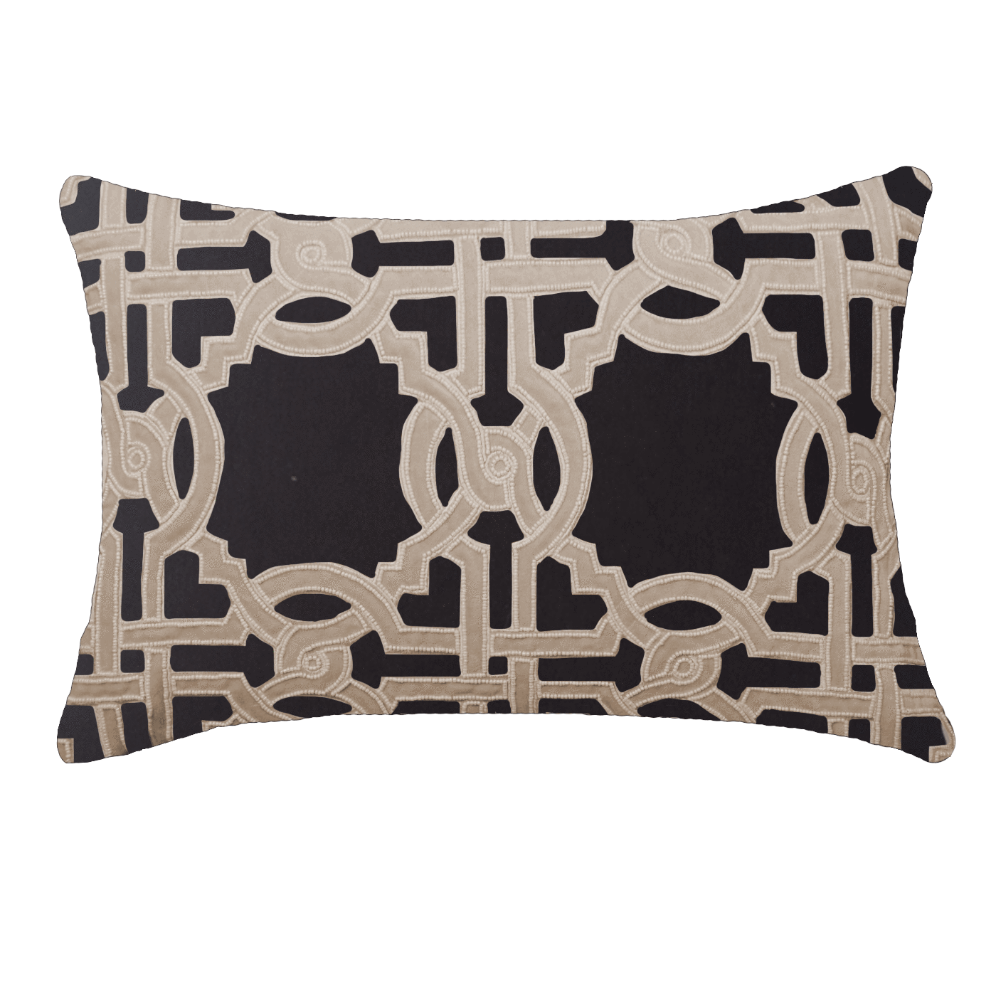Intertwined Black Lumber  Cushion-abc