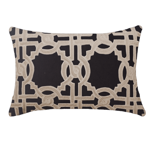 Intertwined Black Lumber  Cushion-abc