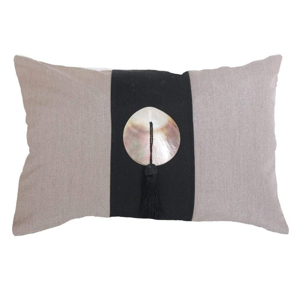 Outdoor Tassel Black Lumber Cushion 35 x 53 cm-abc