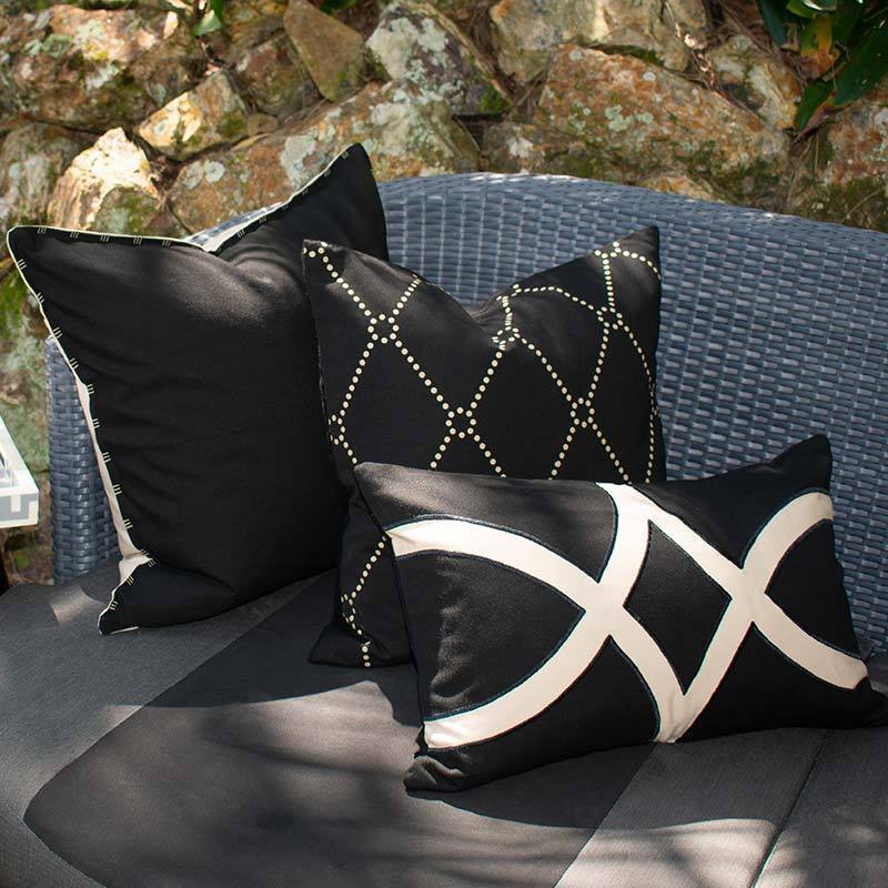Outdoor Star Black & Beige Lumber Cushion 35 x 53 cm-abc