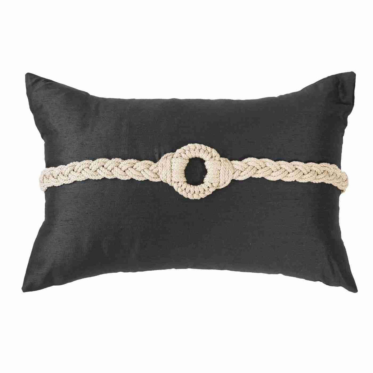 Knot Rope Black Lumber cushion 35x53cm-abc