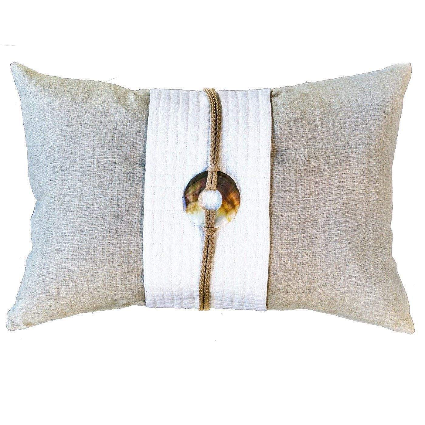 Shell Sash Linen Natural Cushion 35 x 53 cm-abc