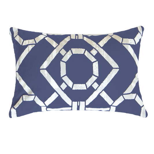 Bamboo Hedge Navy Lumber Cushion 35 x 53 cm-abc