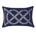 Dot Chain Knot Navy Lumber Cushion 35x53cm-abc