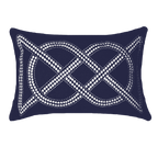 Dot Chain Knot Navy Lumber Cushion 35x53cm-abc