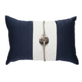 Shell Sash Linen Navy Lumber Cushion 35 x 53 cm-abc