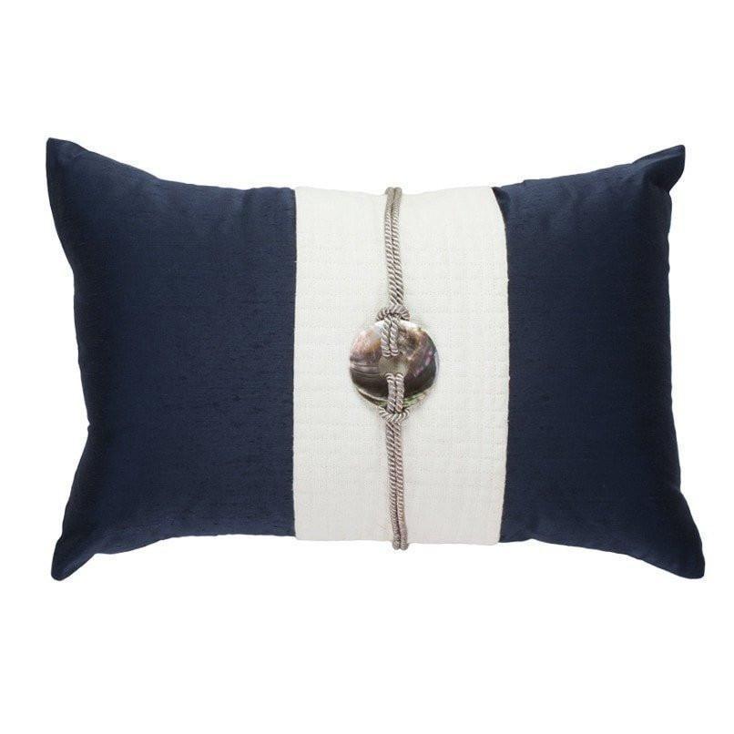 Shell Sash Linen Navy Lumber Cushion 35 x 53 cm-abc