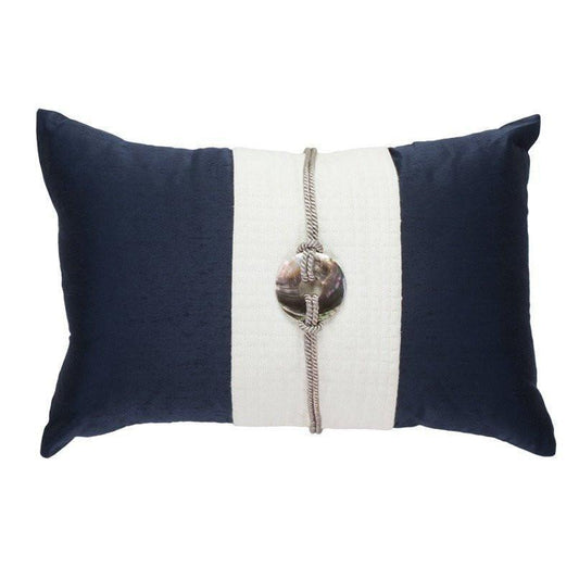 Shell Sash Linen Navy Lumber Cushion 35 x 53 cm-abc
