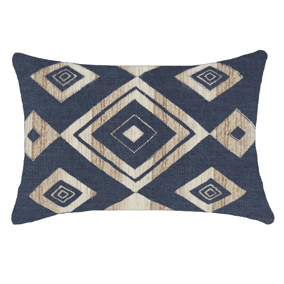 Shoowa Diamond Navy Lumber Cushion 35 x 53 cm-abc
