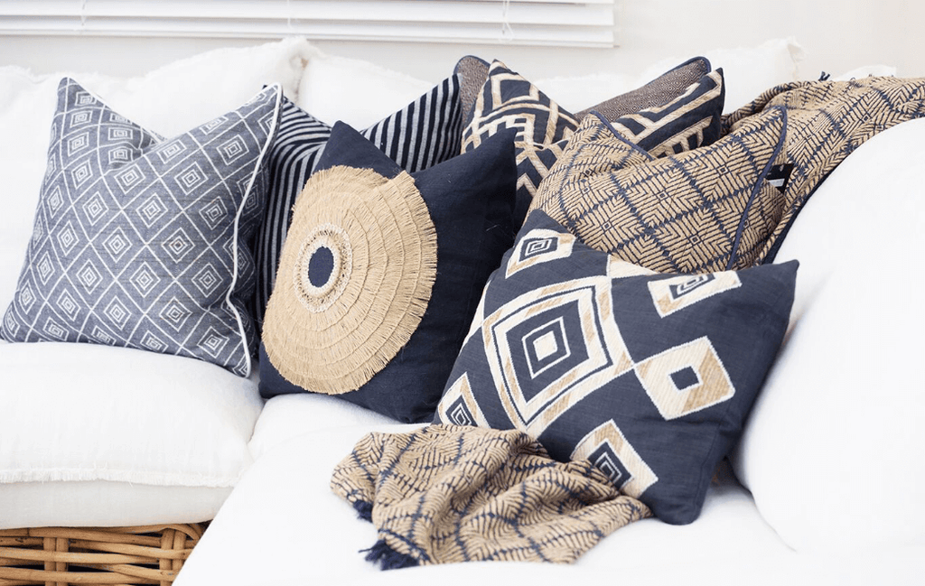 Shoowa Diamond Navy Lumber Cushion 35 x 53 cm-abc