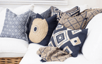 Shoowa Diamond Navy Lumber Cushion 35 x 53 cm-abc