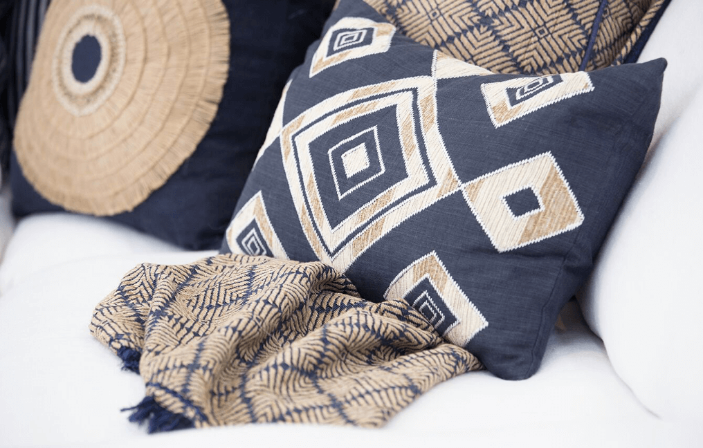 Shoowa Diamond Navy Lumber Cushion 35 x 53 cm-abc