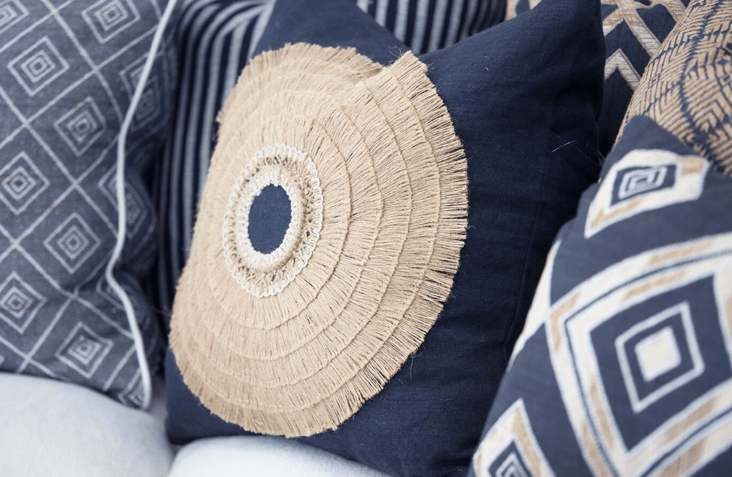 Shoowa Diamond Navy Lumber Cushion 35 x 53 cm-abc