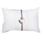 Shell Sash Linen White Lumber Cushion 35 x 53cm-abc