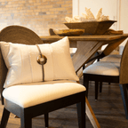 Shell Sash Linen White Lumber Cushion 35 x 53cm-abc