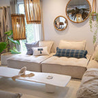Tassel Ikat Cloud on White Lumber Cushion 35 x 53cm-abc