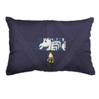 Tassel Ikat Navy on Navy Lumber Cushion 35 x 53cm-abc