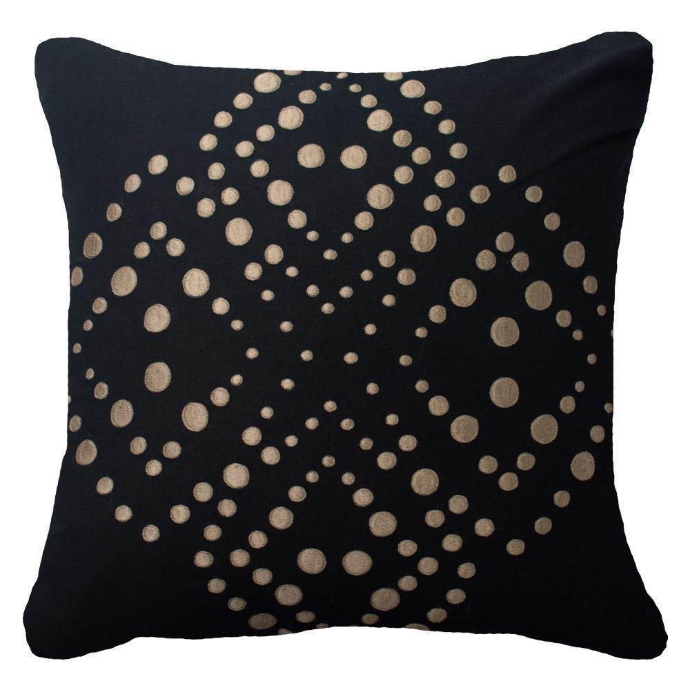Dot Flower Black Medium Cushion 50 x 50 cm-abc