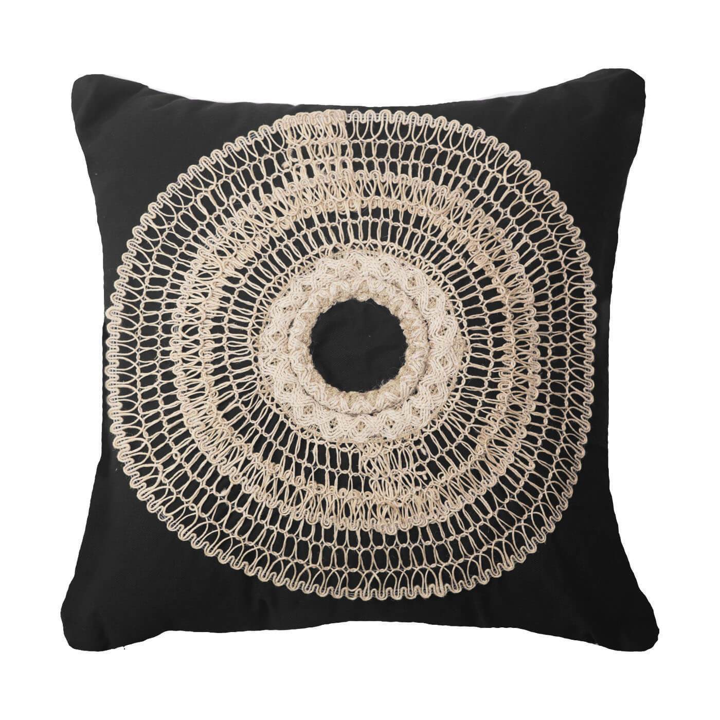 African Armour Black Medium Cushion 50 x 50 cm-abc
