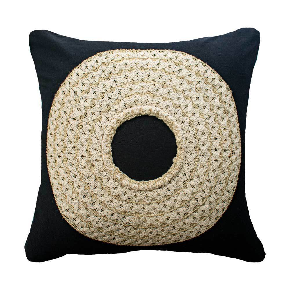 African Badge Black Medium Cushion 50 x 50cm-abc