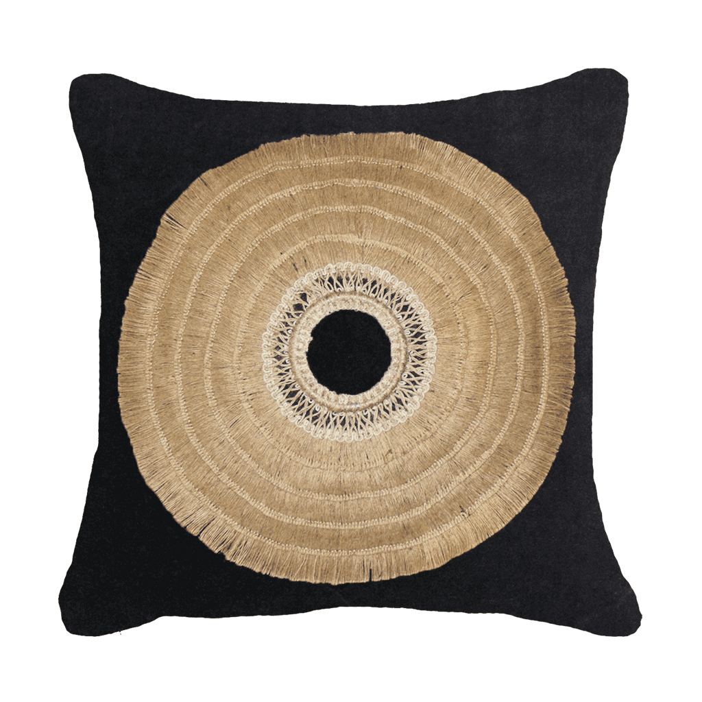 African Shield Black Medium Cushion 50x50cm-abc