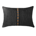 Leather Cross Black Tan Lumber Cushion 35 x 53 cm-abc
