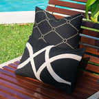 Outdoor Dots Black & Beige Medium Cushion 50 x 50 cm-abc