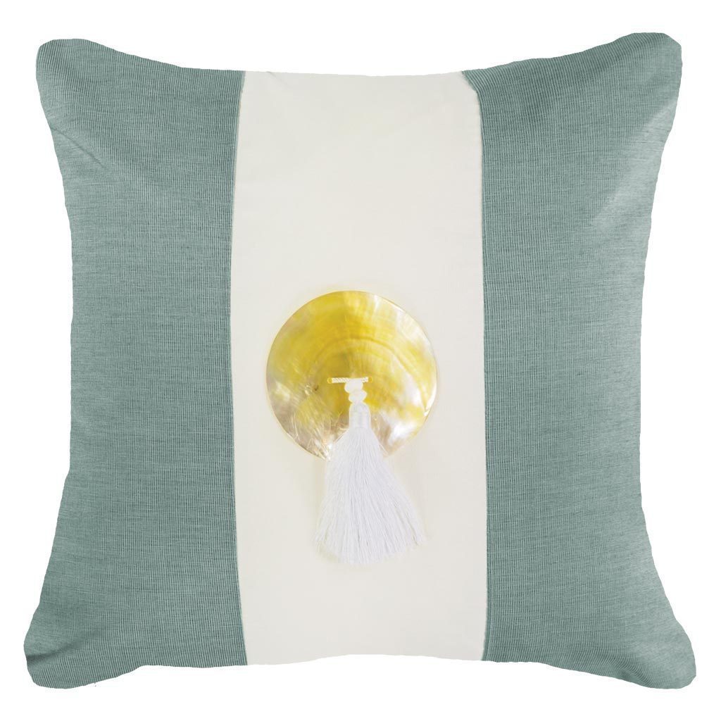 Outdoor Tassel Celadon Medium Cushion 50 x 50 cm-abc