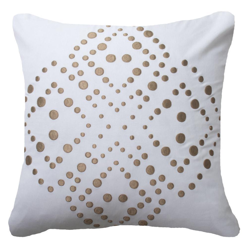 Dot Flower White Medium Cushion 50 x 50cm-abc
