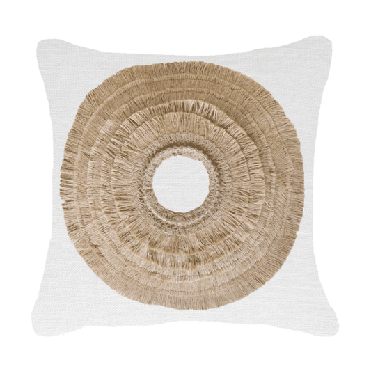 African Shield White Medium Cushion 50x50cm-abc