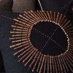 Wood Linen Sticks Black Medium Cushion 50 x 50 cm-abc