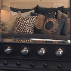 Wood Linen Sticks Black Medium Cushion 50 x 50 cm-abc