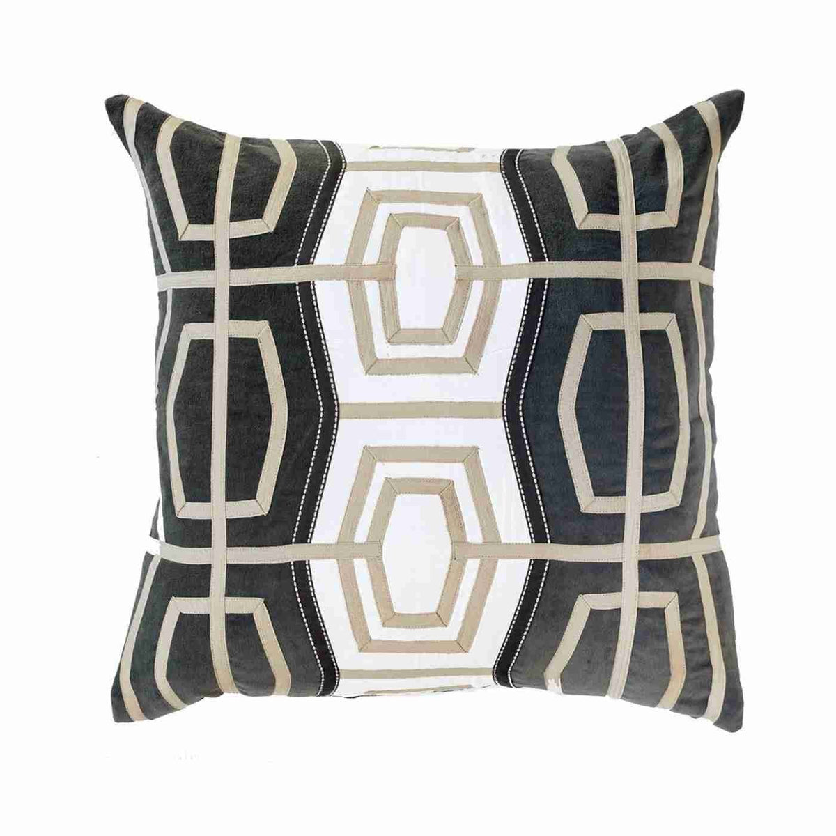 Lantern Rantan Dark Grey Medium Cushion 50 x 50 cm-abc