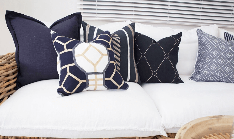 Dot Diamond Navy Medium Cushion 50x50cm-abc
