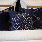 Dot Flower Navy Medium Cushion 50 x 50 cm-abc