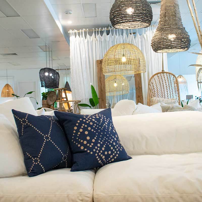 Dot Flower Navy Medium Cushion 50 x 50 cm-abc