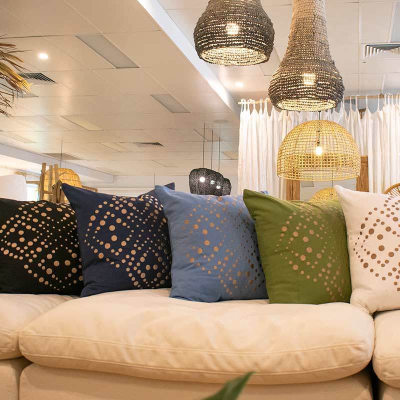 Dot Flower Navy Medium Cushion 50 x 50 cm-abc