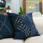 Dot Flower Navy Medium Cushion 50 x 50 cm-abc