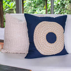 African Badge Navy Medium Cushion 50 x 50cm-abc