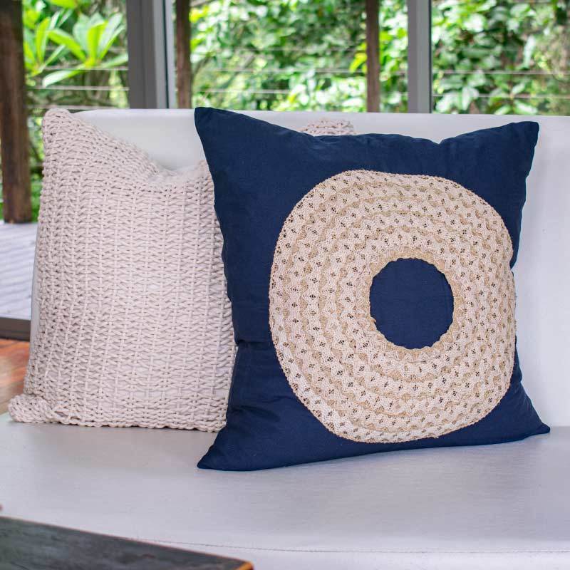 African Badge Navy Medium Cushion 50 x 50cm-abc
