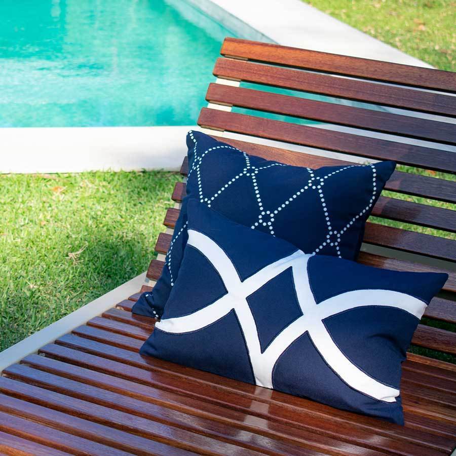 Outdoor Dots Navy Medium Cushion 50 x 50 cm-abc
