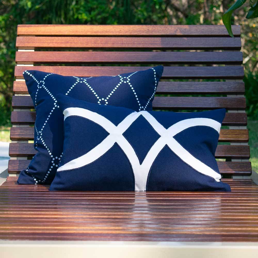 Outdoor Dots Navy Medium Cushion 50 x 50 cm-abc