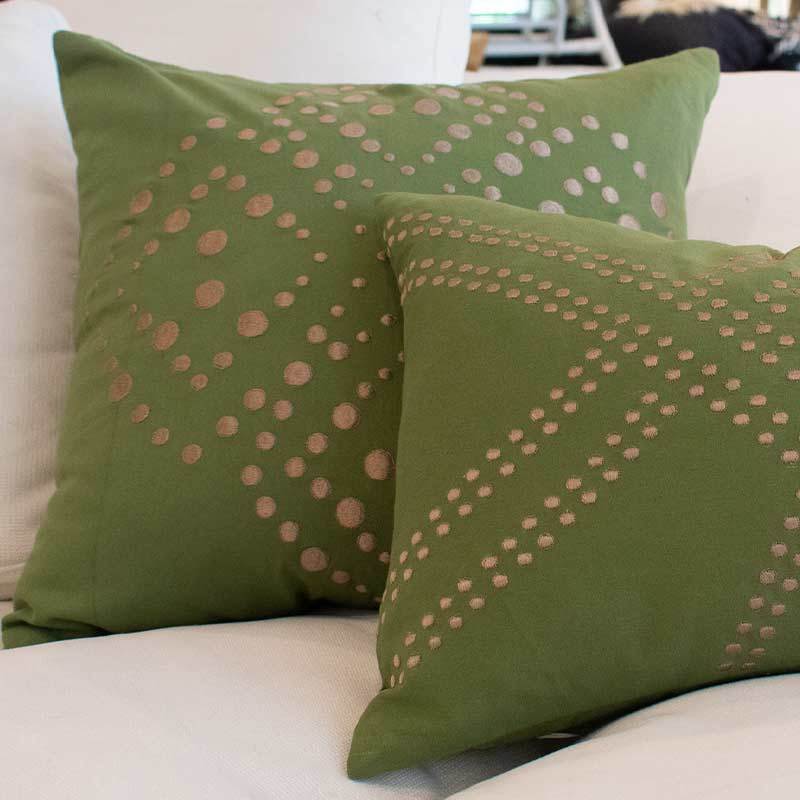 Dot Flower Sage Medium Cushion 50 x 50 cm-abc