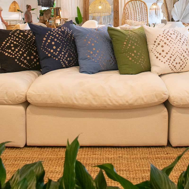 Dot Flower Sage Medium Cushion 50 x 50 cm-abc